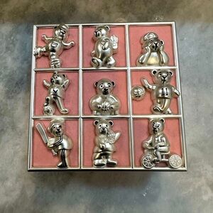 Royal Limited Pink Girl Keepsake Box with Silver Bears on Top